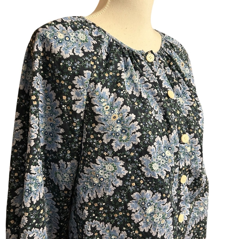 J Crew Ratti Floral Tie Sleeve Button Up Peasant Blouse Shirt Womens S Artsy